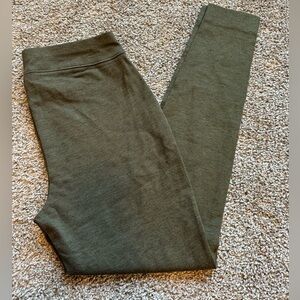 Chicos Heathered Ambered Olive Ankle Leggings Size US 4 NWT